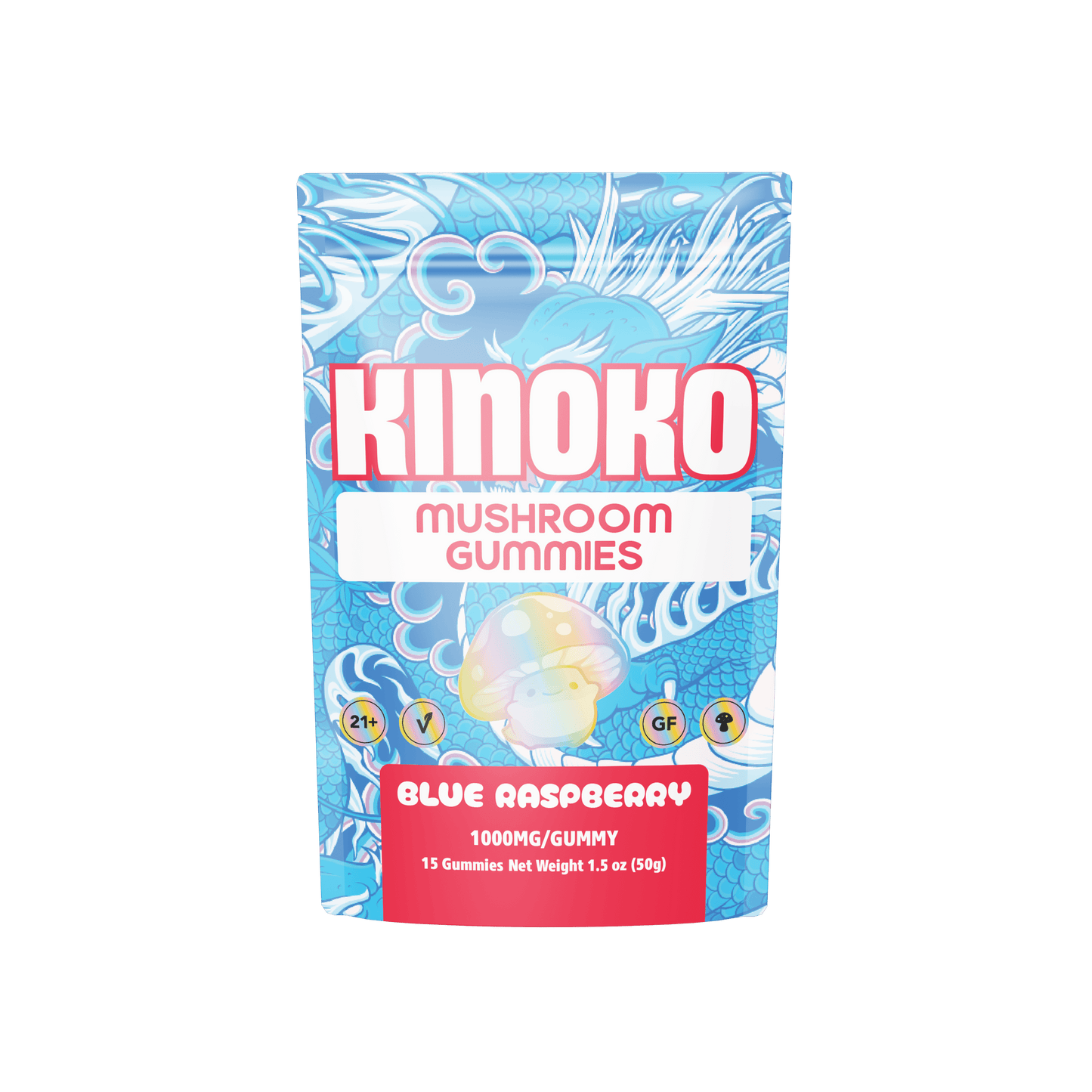 KINOKO Blue Raspberry Magic Mushroom Gummies - Outer Space Distribution