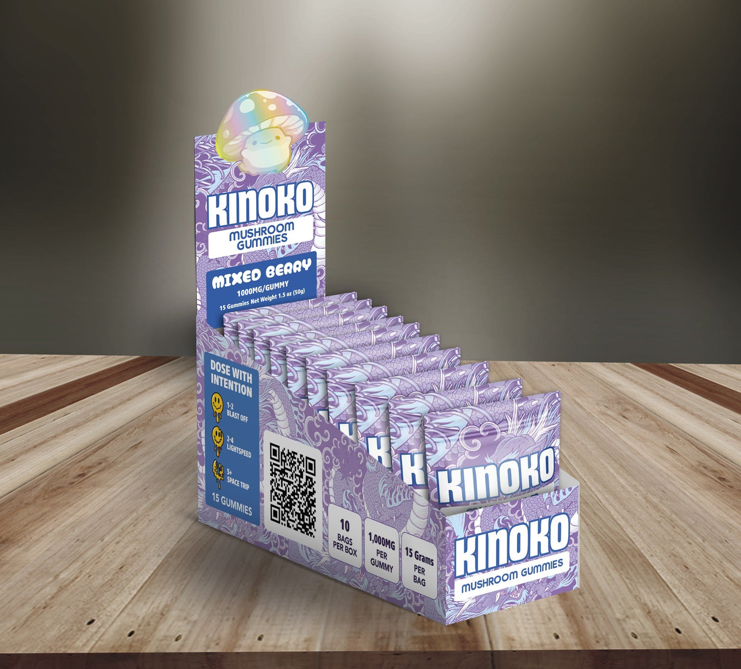 KINOKO Mixed Berry Magic Mushroom Gummies - Outer Space Distribution