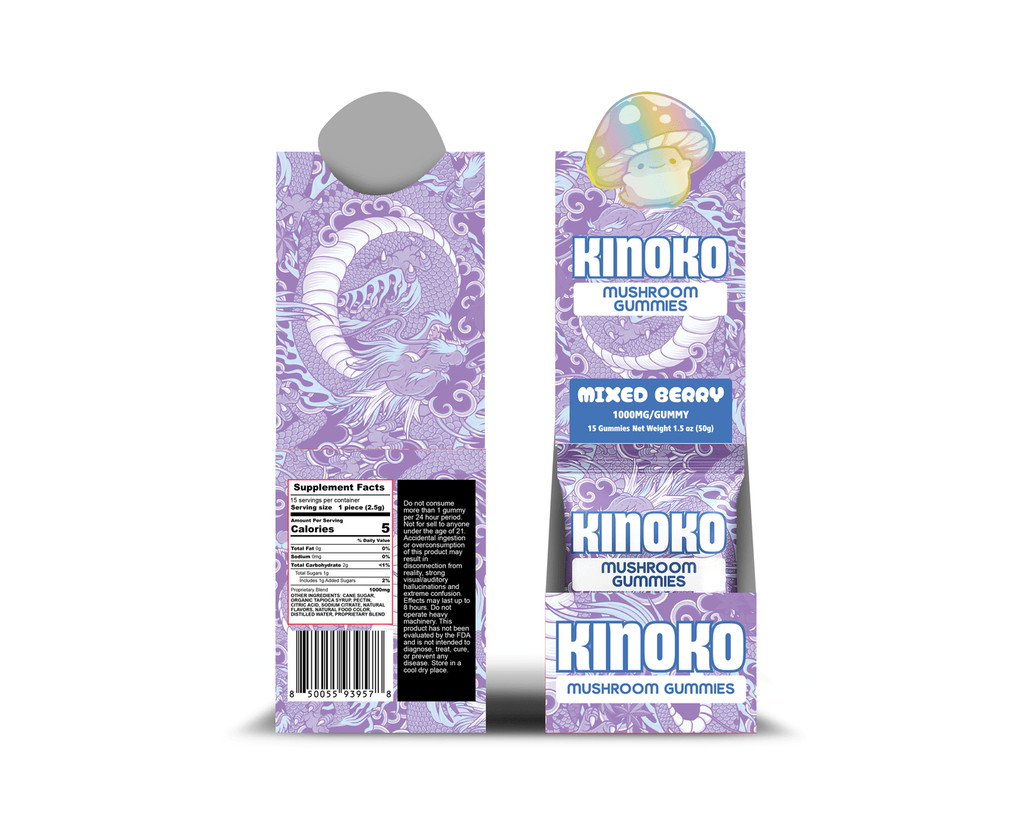 KINOKO Mixed Berry Magic Mushroom Gummies - Outer Space Distribution