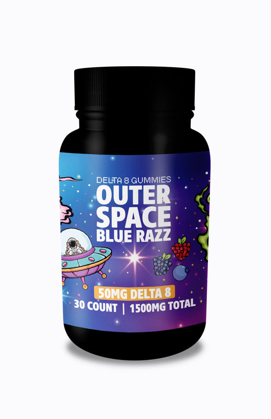 Blue Raspberry 1,500MG Delta 8 Gummies - Outer Space Distribution