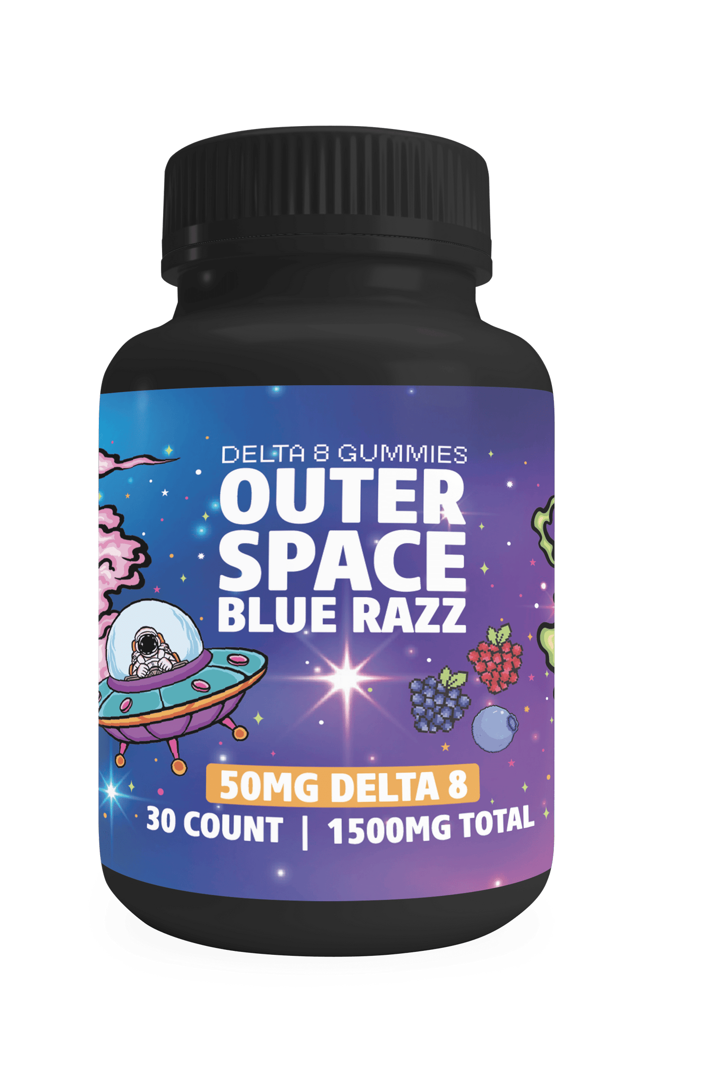 Blue Raspberry 1,500MG Delta 8 Gummies - Outer Space Distribution