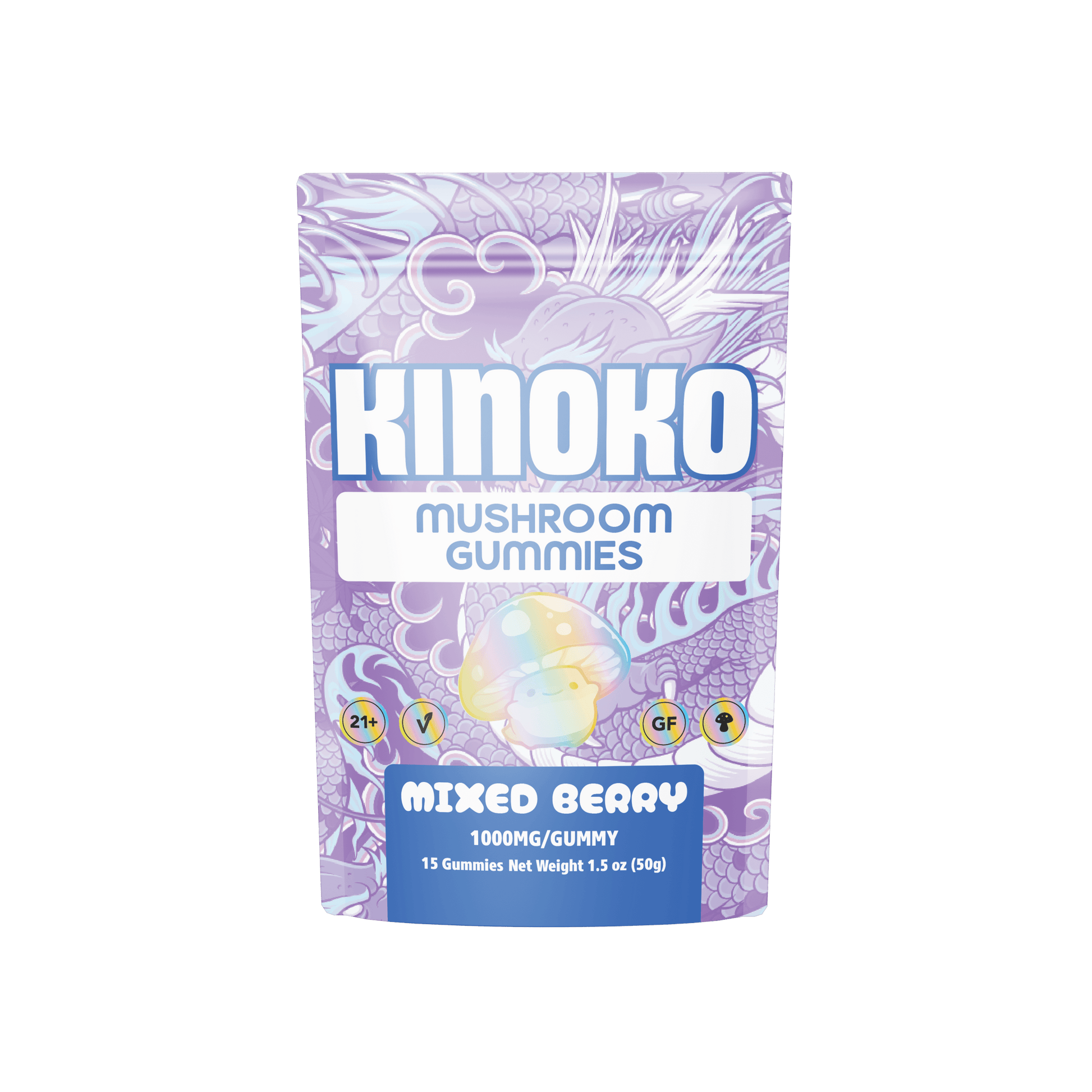 KINOKO Mixed Berry Magic Mushroom Gummies - Outer Space Distribution
